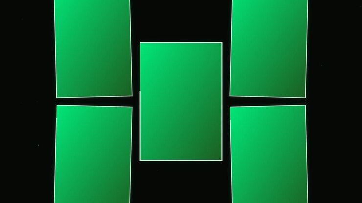 Animated Green Rectangles Expanding on Black Background