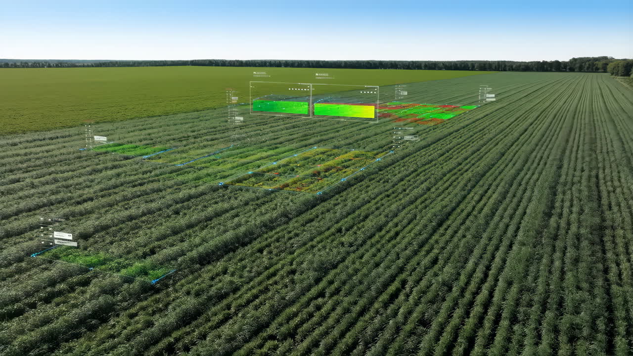 Smart Farming Technology Analyzing Crop Health in Agricultural Field