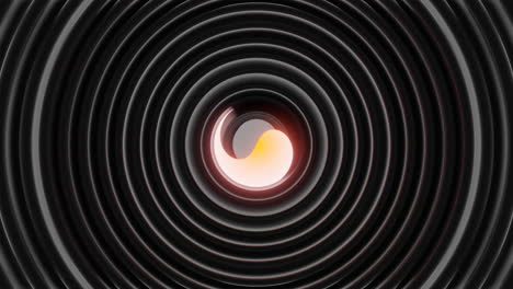 diseño yin yang abstracto con espirales concéntricas