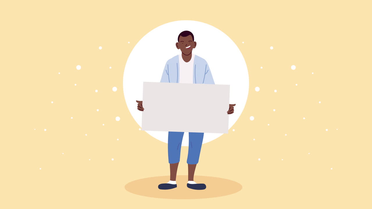 Man Holding a Blank Sign