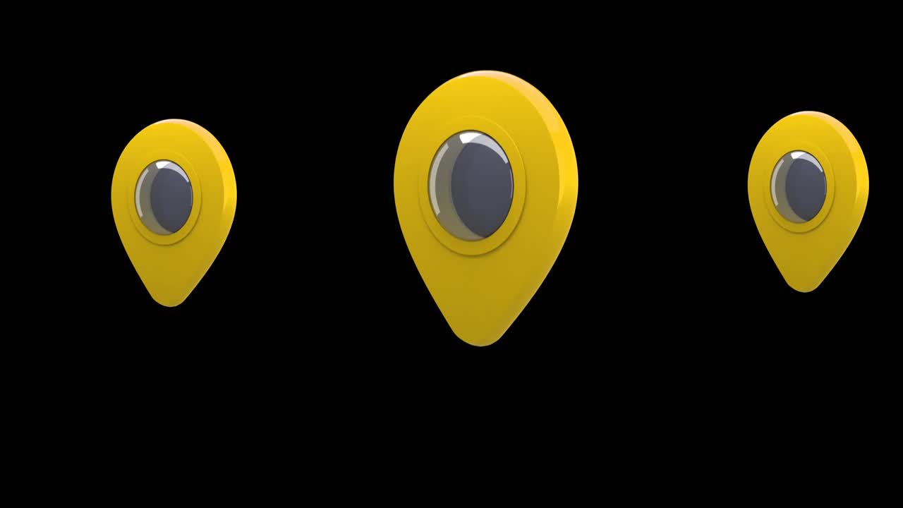 alfileres amarillos del mapa 4k