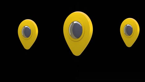 alfileres amarillos del mapa 4k