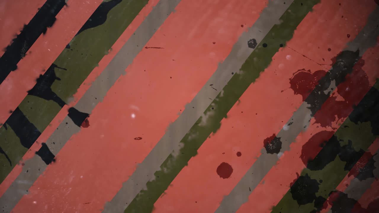 анимация многоцветных полос краски на красном фоне