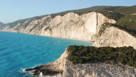 island cove beach of famous porto katsiki in ionian island of lefkada, greece