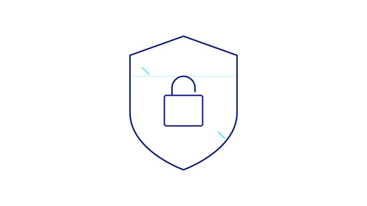 Animated Shield Icon Locking to Represent Cybersecurity