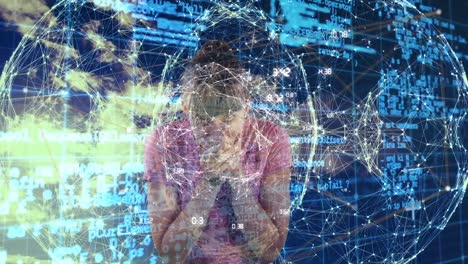 Animation-of-network-of-connections-caucasian-women