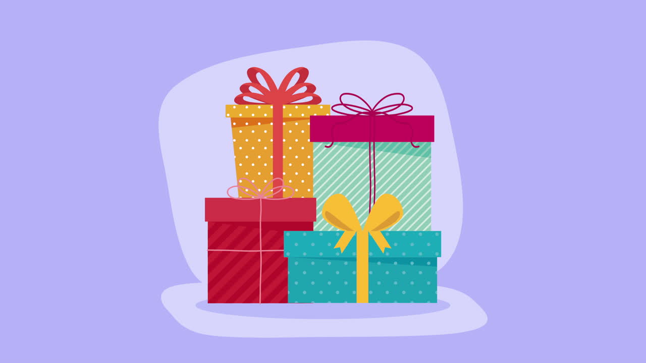 Una pila de cajas de regalos de colores