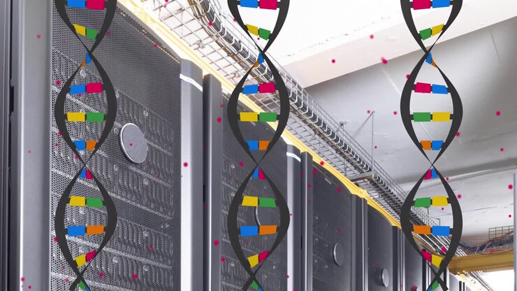 Animation of medical data processing over processor room