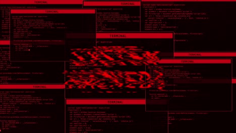3d warning of system hacked virus cyber attack malware concept hacked hologram privacy data being