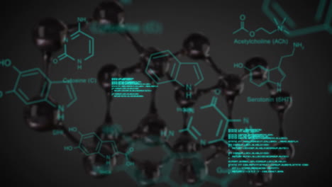 texto y datos brillantes sobre la estructura molecular