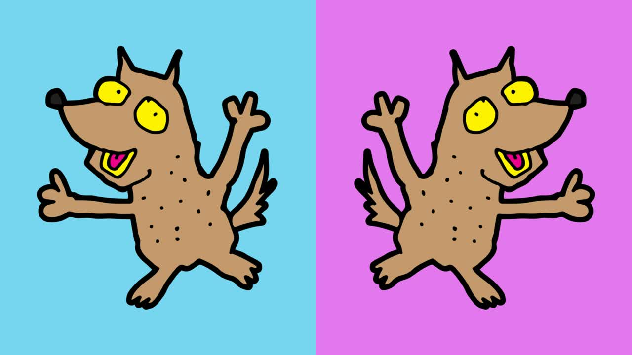 어린이들이 팝 아트 그림을 그리며 개를 주제로 한 원활한 배경