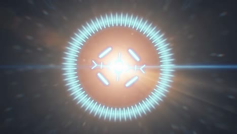 animación en 2d de un objetivo con un fondo de resaltos anamórficos
