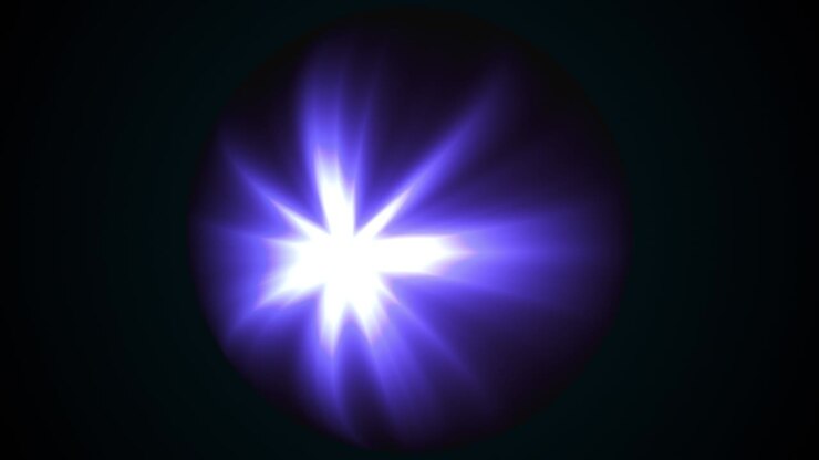 3D rendering, abstract neon background. Sphere illuminated by bright flashes of point light at different angles, computer generated