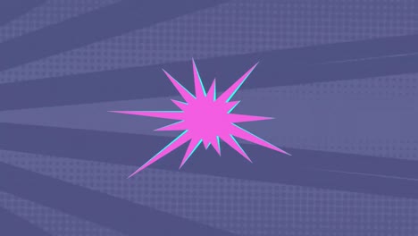 animación de gráfico rosado sobre fondo de rayas grises