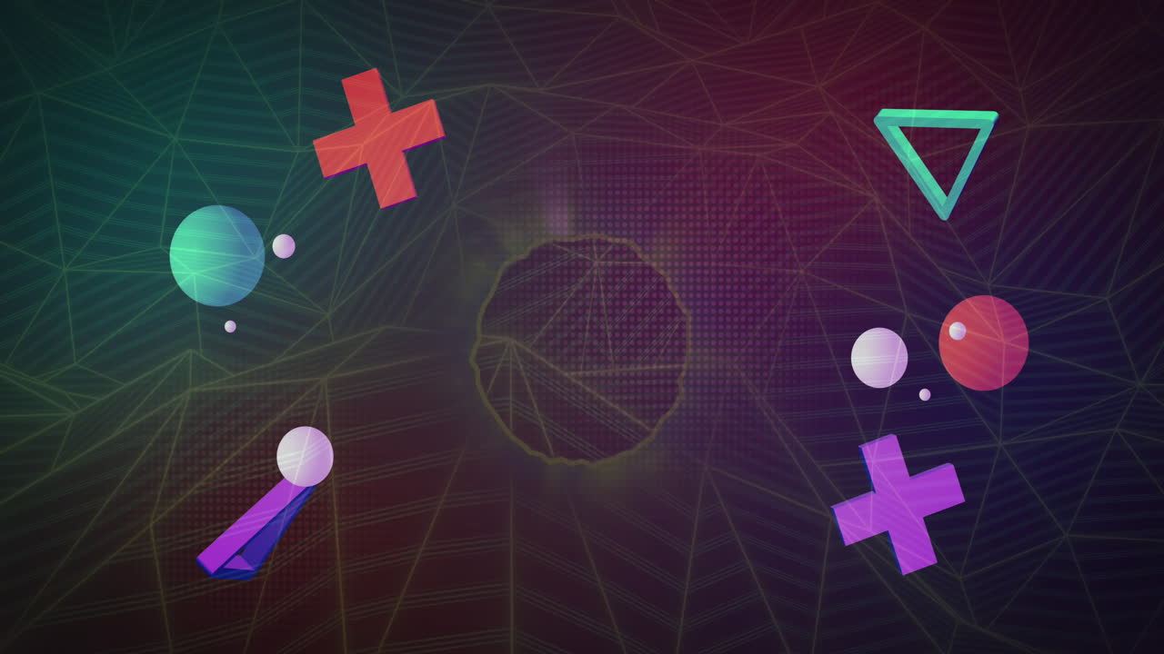 animación de formas abstractas a través de una red de conexiones