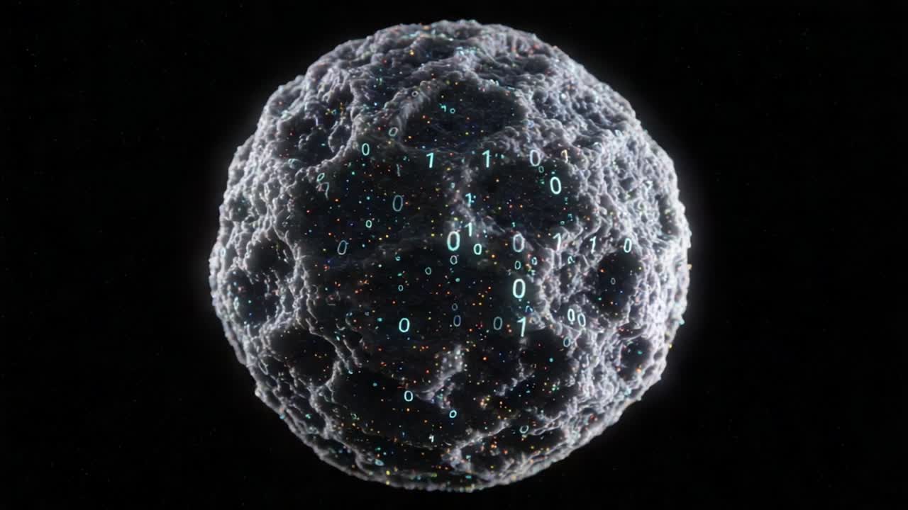 A Fascinating View of a Digital Sphere: Merging Technology and Nature, This Stunning Visual Represents the Intersection of Data, Reality, and Cosmic Allure in a Unique Framework