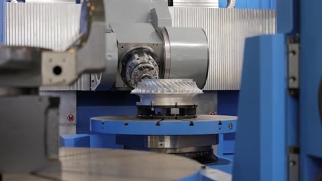 Metalworking CNC milling machine. Cutting metal modern processing technology.