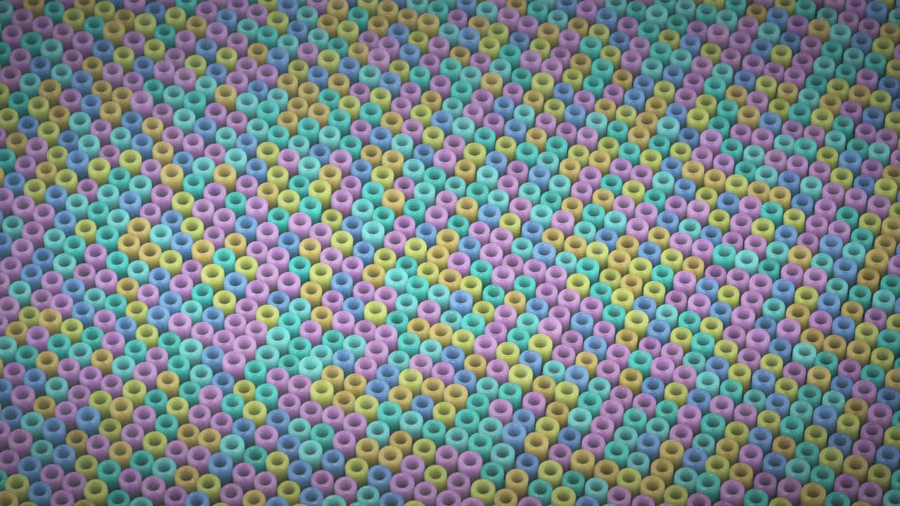 다채로운 기하학적 객체와 함께 배경 원활한 루프 3d 렌더링 애니메이션