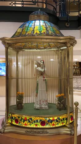 large scale figurina of a mexican catrina, day of the dead display, vertical shot