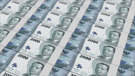 2000 indonesian rupiah banknotes printing by a money press