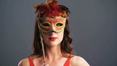 Portrait-of-beautiful-woman-wearing-masquerade-mask-4k