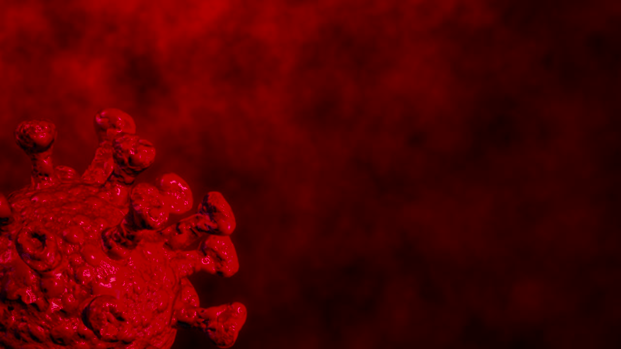 추상적인 코로나 바이러스 이동 바이러스 세포 - 모션 그래픽 (루프)