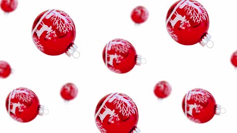 a stream of red white ball, christmas tree toy of different diameters on a white color background. 4k uhd footage. futuristic design, motion design animation. pop art design, creative christmas sweets food concept