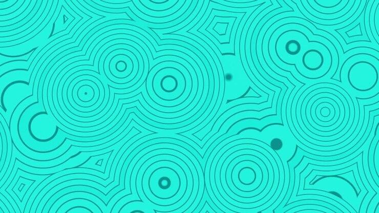 Abstract Geometric Pattern of Circles in Blue Green