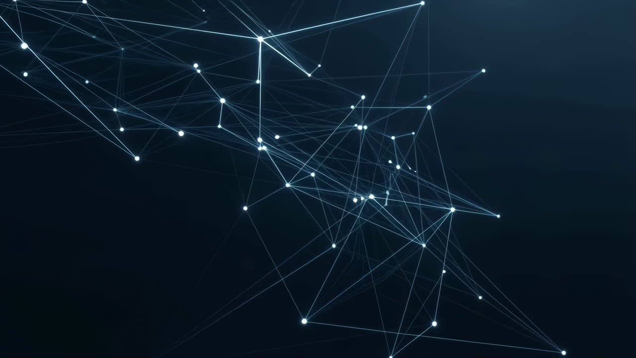 Abstract Digital Network Connections on Dark Background