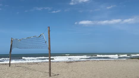 tranquil beach volleyball by the ocean