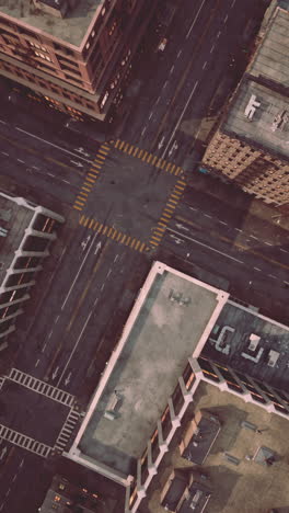 aerial view of city intersection