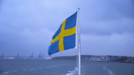 Real-swedish-flag-at-the-back-of-ship