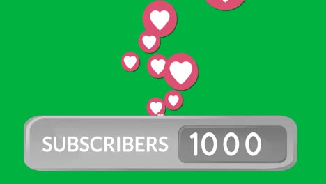 heart icons and subscribers counter 4k