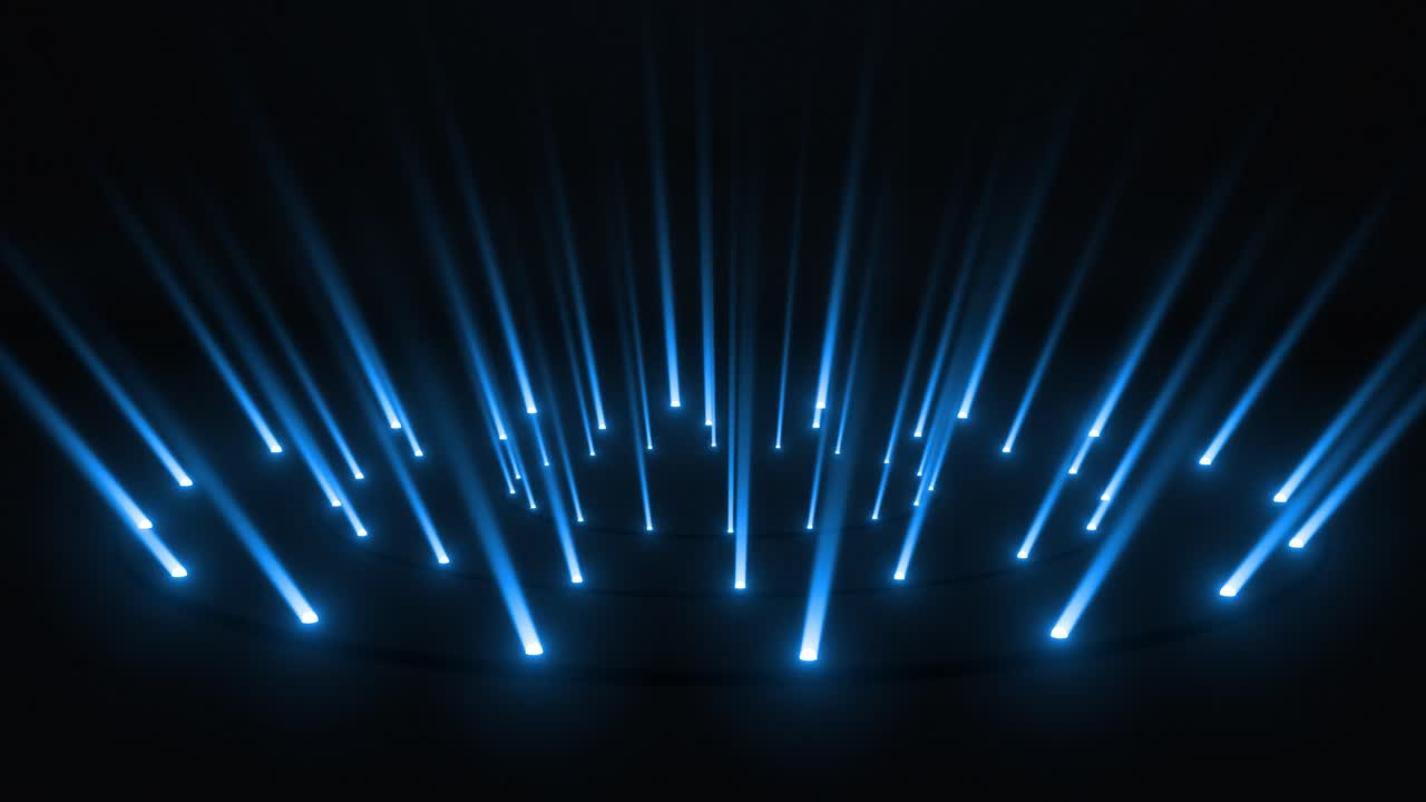Abstract Blue Light Rays on a Dark Background
