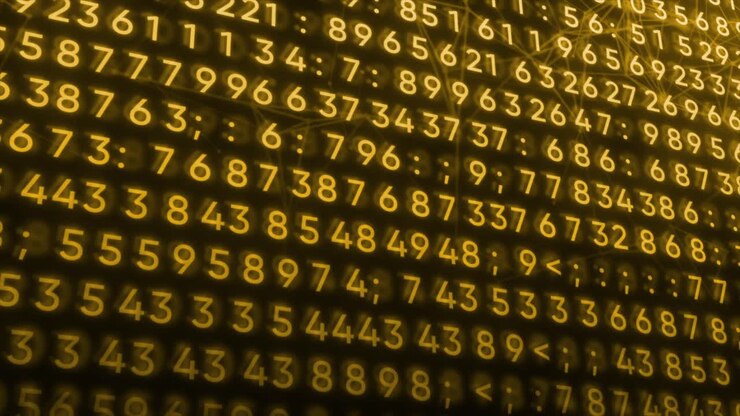 Abstract digital background with glowing lines and numbers