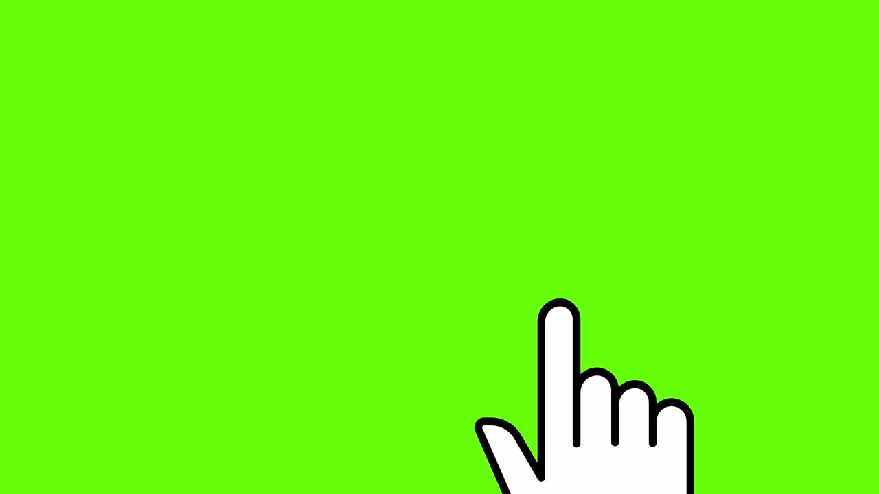 Animation of the mouse cursor. Cyclic motion. 4K video. Green screen