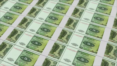 5 deutsche mark germany banknotes printing by a money press