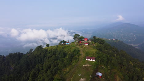 houses on top of the mountain in nepal