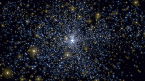brillos coloridos del big bang en una galaxia oscura