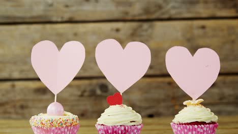 close-up of delicious cupcake in tray