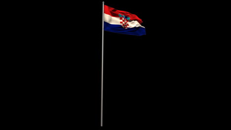 Bandera-Nacional-De-Croacia-Ondeando-En-Un-Asta-De-Bandera-