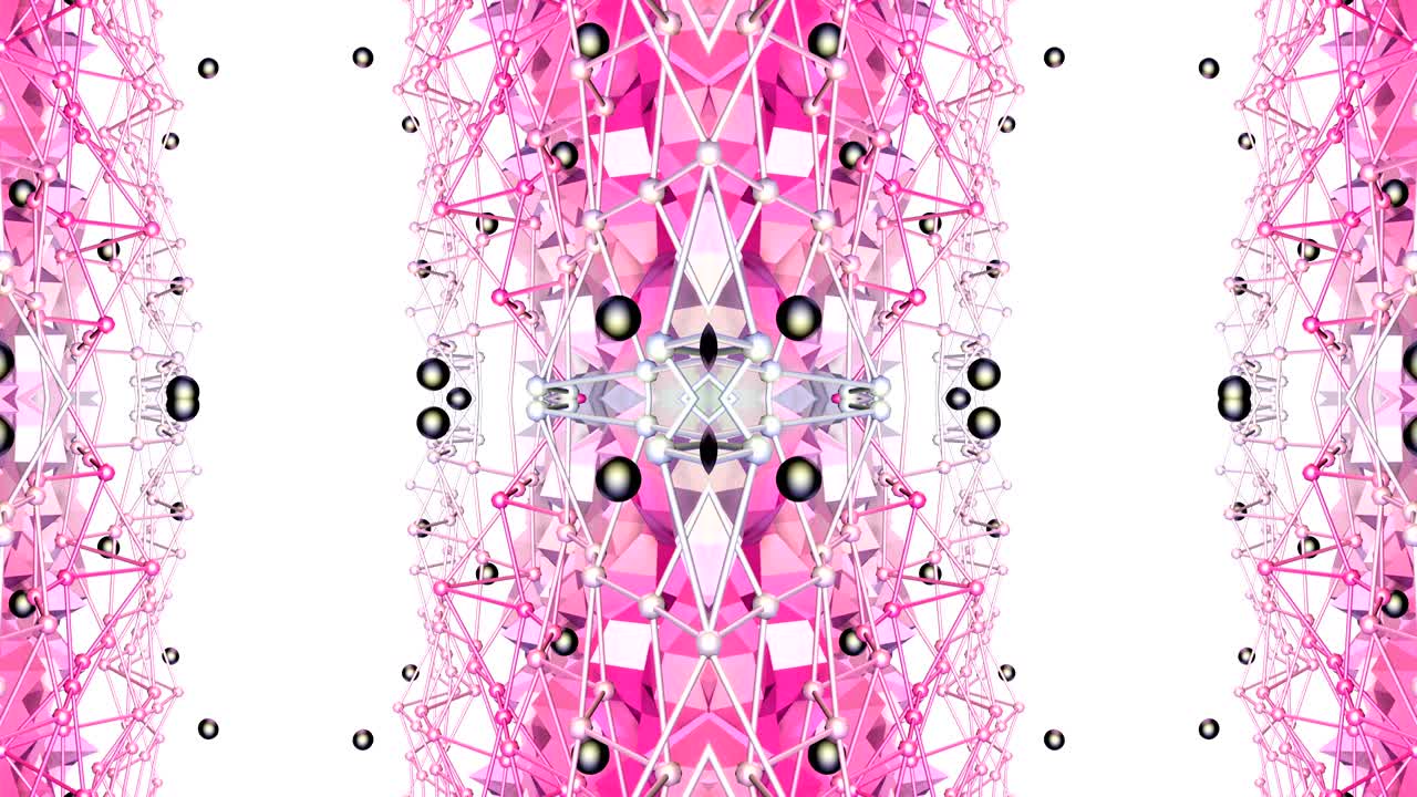 Sfondo astratto geometrico low poly rosso con effetto vetrata in movimento o caleidoscopio in 4k. Animazione 3D in loop, filmato senza soluzione di continuità nel popolare stile low poly. V3