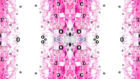 fondo abstracto geométrico rojo bajo como un efecto de vidriera o caleidoscopio en movimiento en 4k. animación 3d de bucle, imágenes sin costuras en el popular estilo bajo de poli. v3