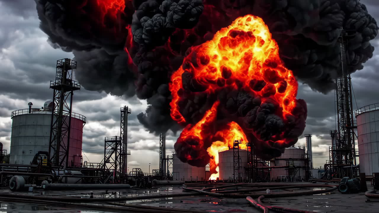 석유 정유소 폭발