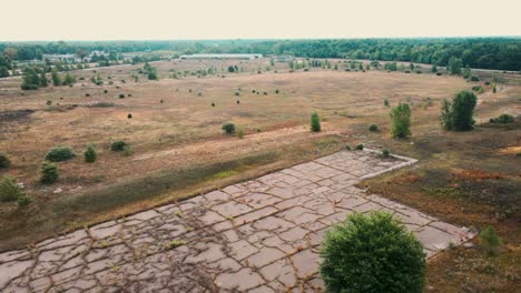 Un-Caluroso-Día-De-Verano-En-Una-Antigua-Pista-De-Carreras-Cubierta-De-árboles-Y-Pastos