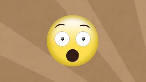 Animation-of-scared-emoji-over-striped-background