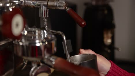 making coffee with an espresso machine