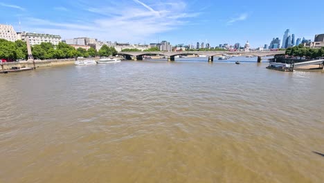 view of river thames and london skyline