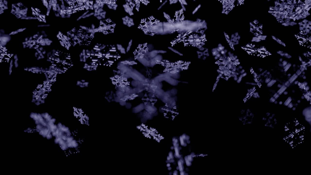 Flocos de neve, vidro, brilhante, floco de neve, caindo, Natal, decoração, feriado, 4k