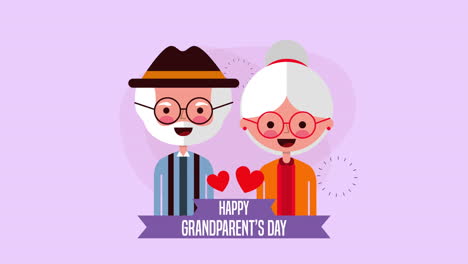 happy grandparents day card with couple lovers